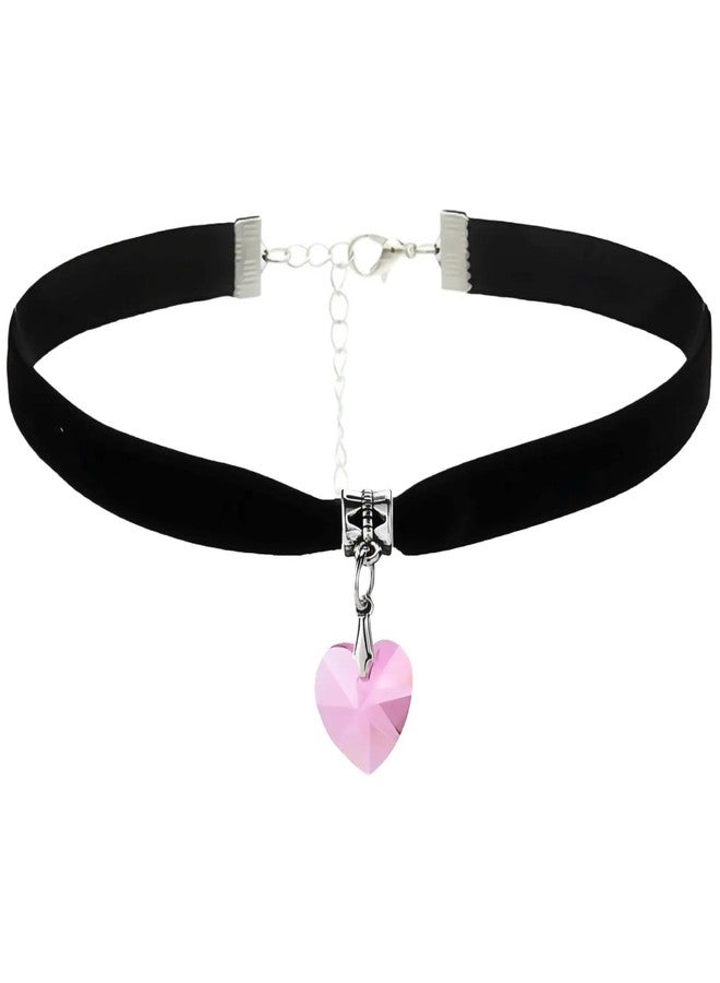 ISCASSE Black Choker Necklaces for Woman Love Heart Choker Necklace Adjustable Velvet Choker Soft Collar Chain Red Heart Necklace Halloween Cosplay Party - Image 1